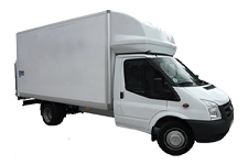 Car Hire Surrey - White Ford Luton Box with Tail Lift - Van hire Surrey